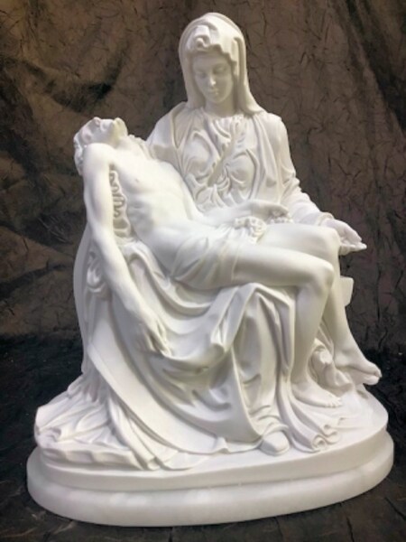Pieta statue as depicted by Michelangelo made of marble from Italy
